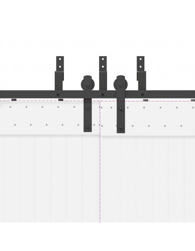 Kit di Binari per Porte Scorrevoli 213,5 cm Acciaio Nero