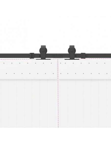 Kit di Binari per Porte Scorrevoli 213 cm Acciaio Nero