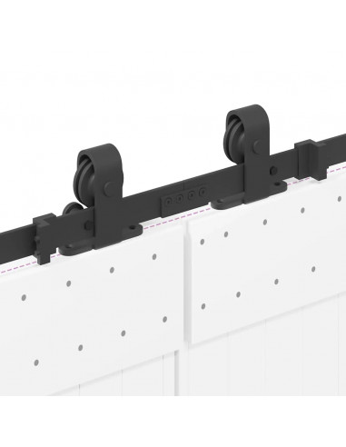 Kit di Binari per Porte Scorrevoli 213 cm Acciaio Nero