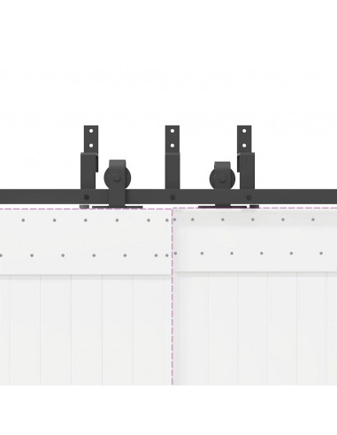 Kit di Binari per Porte Scorrevoli 213 cm Acciaio Nero