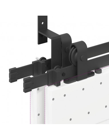 Kit di Binari per Porte Scorrevoli 213 cm Acciaio Nero