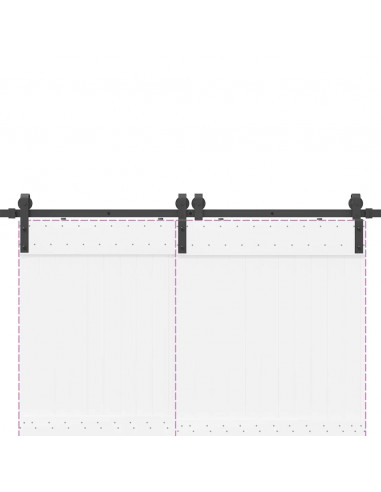 Kit di Binari per Porte Scorrevoli 200 cm Acciaio Nero