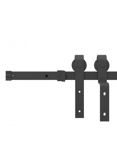 Kit di Binari per Porte Scorrevoli 200 cm Acciaio Nero