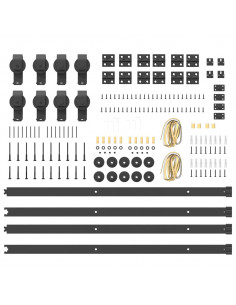 Kit di Binari per Porte Scorrevoli 200 cm Acciaio Nero