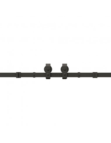 Kit di Binari per Porte Scorrevoli 200 cm Acciaio Nero