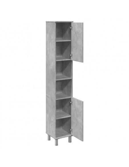 Mobile da Bagno Grigio Cemento 30x30x179 cm Legno Multistrato
