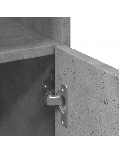 Mobile da Bagno Grigio Cemento 30x30x179 cm Legno Multistrato
