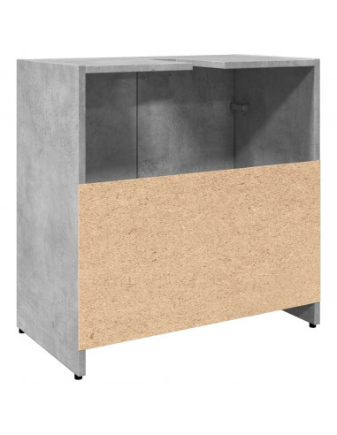 Mobile Lavabo Bagno Grigio Cemento 60x33x60cm Legno Multistrato