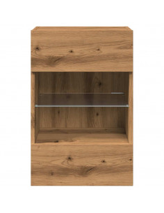 Mobili TV a Parete Luci LED 2pz Rovere Artigianale 40x30x60,5cm