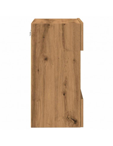 Mobili TV a Parete Luci LED 2pz Rovere Artigianale 40x30x60,5cm