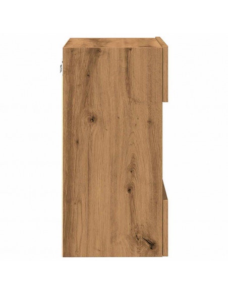 Mobili TV a Parete Luci LED 2pz Rovere Artigianale 40x30x60,5cm