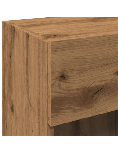 Mobili TV a Parete Luci LED 2pz Rovere Artigianale 40x30x60,5cm