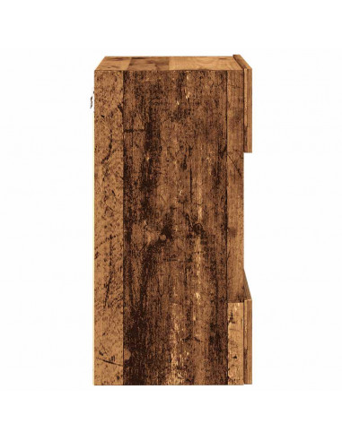 Mobili TV a Parete con Luci LED 2pz Legno Vecchio 40x30x60,5 cm