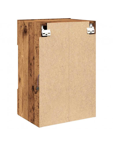 Mobili TV a Parete con Luci LED 2pz Legno Vecchio 40x30x60,5 cm