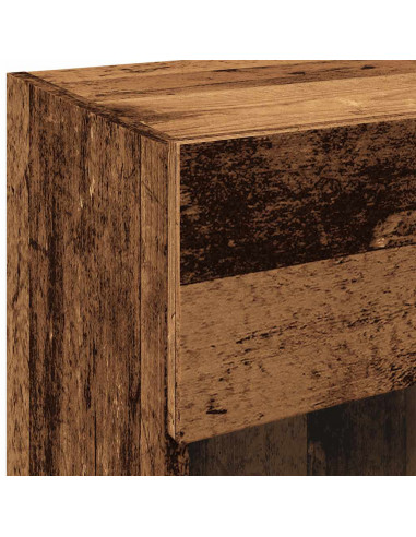 Mobili TV a Parete con Luci LED 2pz Legno Vecchio 40x30x60,5 cm