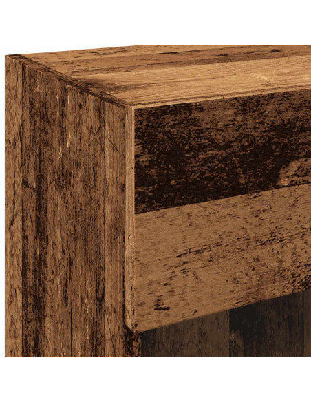 Mobili TV a Parete con Luci LED 2pz Legno Vecchio 40x30x60,5 cm