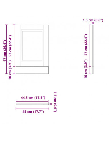 Pannello Lavastoviglie Porto Grigio Cemento 45x1,5x67 cm