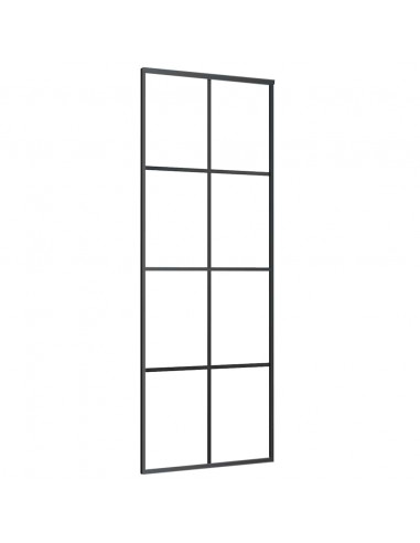 Porta Scorrevole con Ferramenta 76x205cm Vetro ESG Alluminio