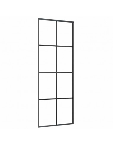 Porta Scorrevole con Ferramenta 76x205cm Vetro ESG Alluminio