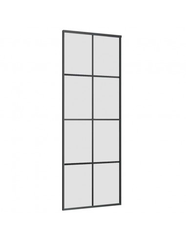 Porta Scorrevole con Ferramenta 76x205cm Vetro ESG Alluminio