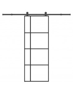 Porta Scorrevole con Ferramenta 76x205cm Vetro ESG Alluminio