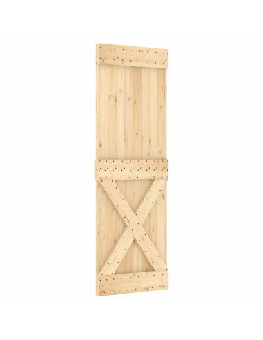 Porta Scorrevole con Set Hardware 70x210 cm Legno Massello Pino