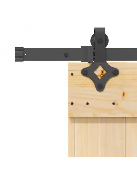 Porta Scorrevole con Set Hardware 70x210 cm Legno Massello Pino
