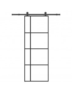 Porta Scorrevole con Ferramenta 76x205cm Vetro ESG Alluminio