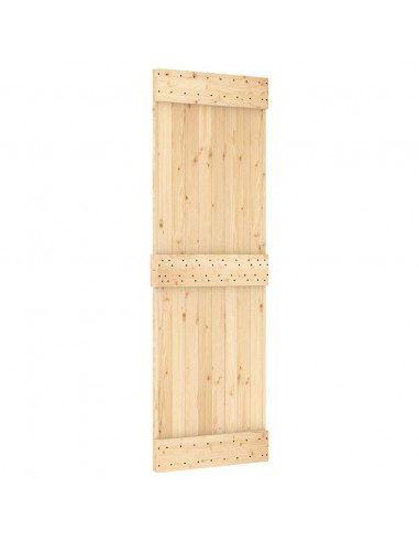 Porta Scorrevole con Set Hardware 70x210 cm Legno Massello Pino