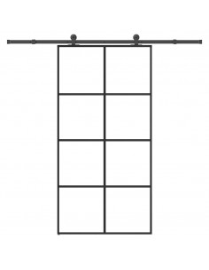 Porta Scorrevole con Ferramenta 102,5x205cm Vetro ESG Alluminio