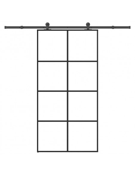 Porta Scorrevole con Ferramenta 102,5x205cm Vetro ESG Alluminio