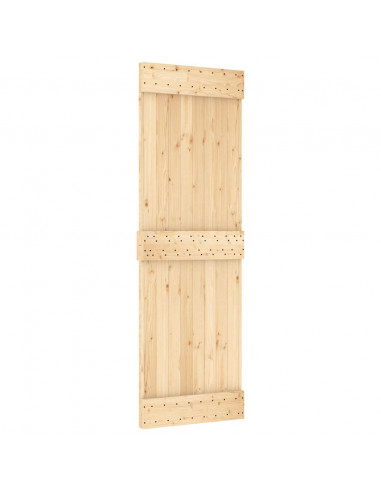 Porta Scorrevole con Set Hardware 70x210 cm Legno Massello Pino