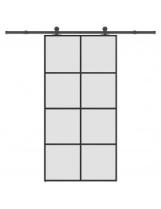 Porta Scorrevole con Ferramenta 102,5x205cm Vetro ESG Alluminio