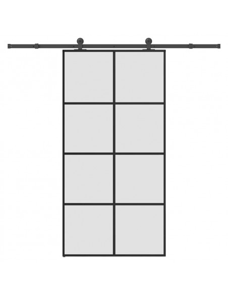 Porta Scorrevole con Ferramenta 102,5x205cm Vetro ESG Alluminio