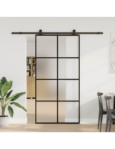 Porta Scorrevole con Ferramenta 102,5x205cm Vetro ESG Alluminio