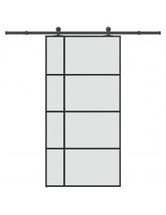 Porta Scorrevole con Ferramenta 102,5x205cm Vetro ESG Alluminio