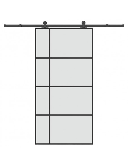 Porta Scorrevole con Ferramenta 102,5x205cm Vetro ESG Alluminio