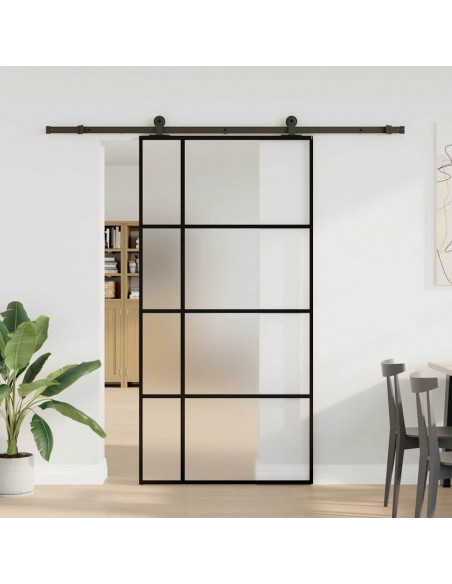 Porta Scorrevole con Ferramenta 102,5x205cm Vetro ESG Alluminio