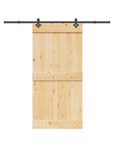 Porta Scorrevole con Set Hardware 100x210cm Legno Massello Pino