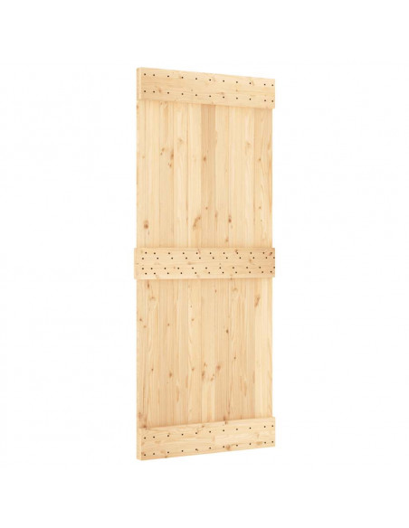 Porta Scorrevole con Set Hardware 85x210 cm Legno Massello Pino
