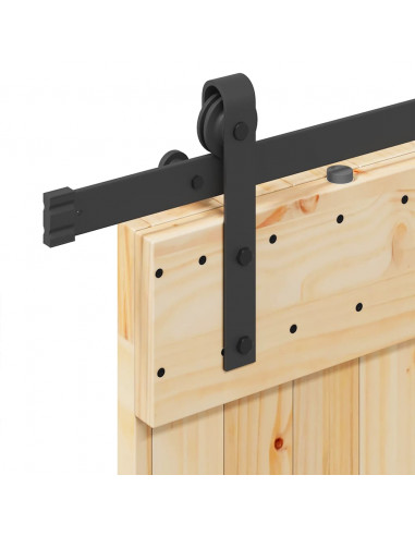 Porta Scorrevole con Set Hardware 95x210 cm Legno Massello Pino