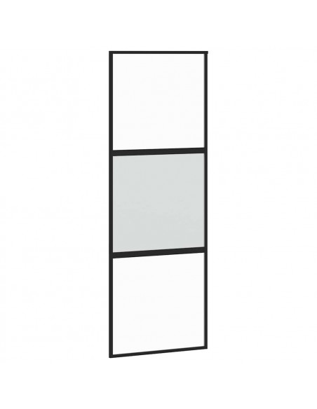 Porta Scorrevole Ferramenta 76x205 cm Vetro Temperato Alluminio