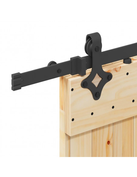 Porta Scorrevole con Set Hardware 90x210 cm Legno Massello Pino