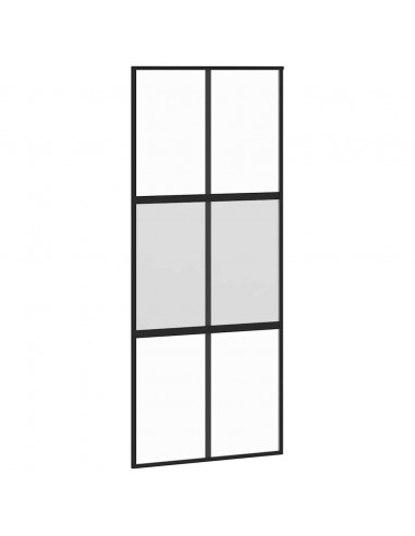 Porta Scorrevole Ferramenta 90x205 cm Vetro Temperato Alluminio