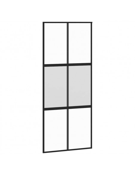 Porta Scorrevole Ferramenta 90x205 cm Vetro Temperato Alluminio