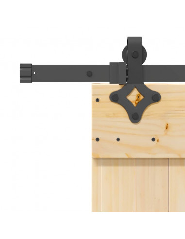 Porta Scorrevole con Set Hardware 80x210 cm Legno Massello Pino