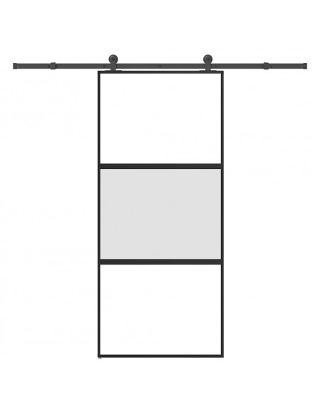 Porta Scorrevole Ferramenta 90x205 cm Vetro Temperato Alluminio