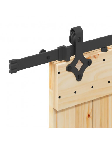 Porta Scorrevole con Set Hardware 80x210 cm Legno Massello Pino