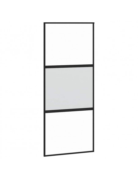 Porta Scorrevole Ferramenta 90x205 cm Vetro Temperato Alluminio