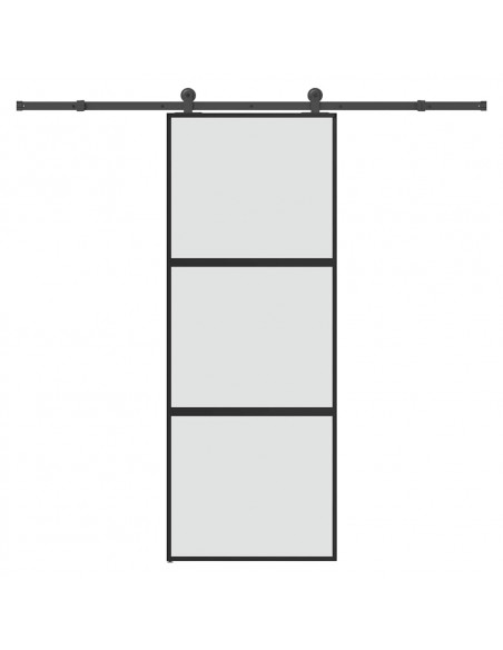 Porta Scorrevole Ferramenta 76x205 cm Vetro Temperato Alluminio